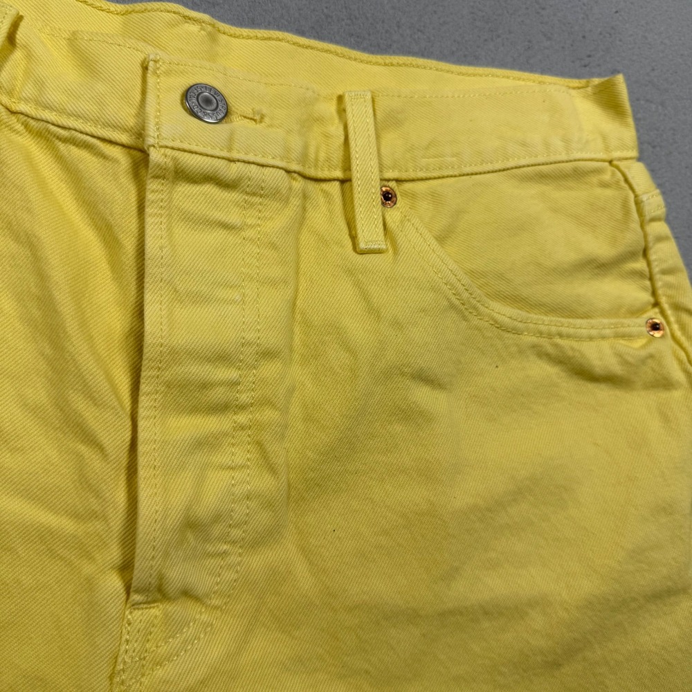 Levis 501 High Rise Yellow Denim Cutoff Shorts Womens W32